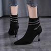 Women's Pointed Toe Suede Ankle Boots, Slim Stiletto Heel, 2025 Autumn/Winter Collection