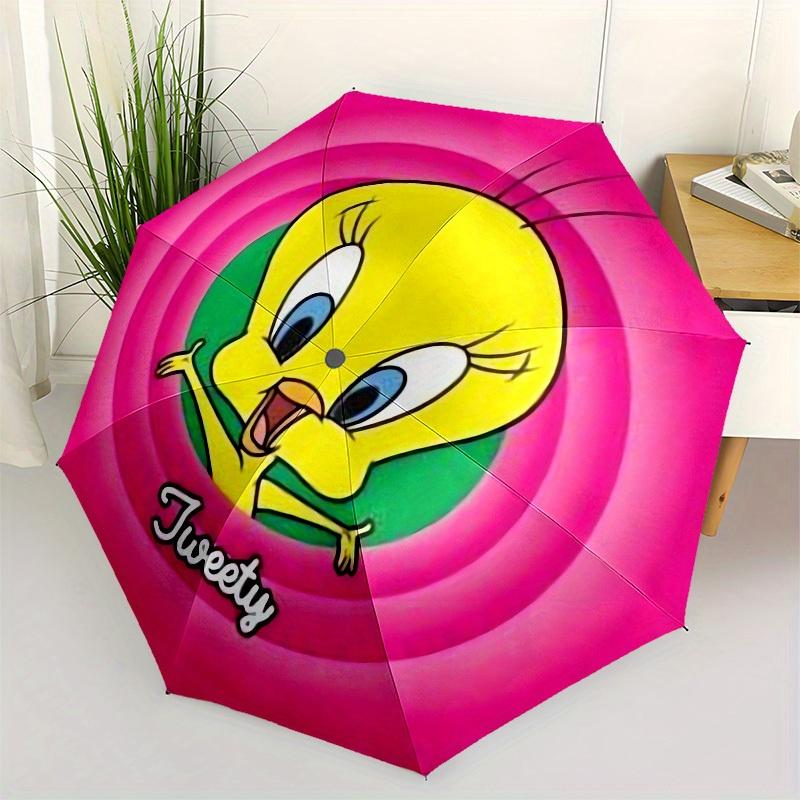 

1pc Tweety Bird Pink Circle Umbrella with Plastic Handle,Suitable for All Seasons Home Travel Outdoor UmbrellaM895