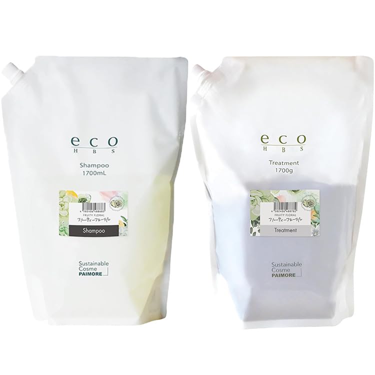 

Eco HBS Shampoo 1700ml Treatment 1700g Fruity Floral Original Logo Sticker Included & +