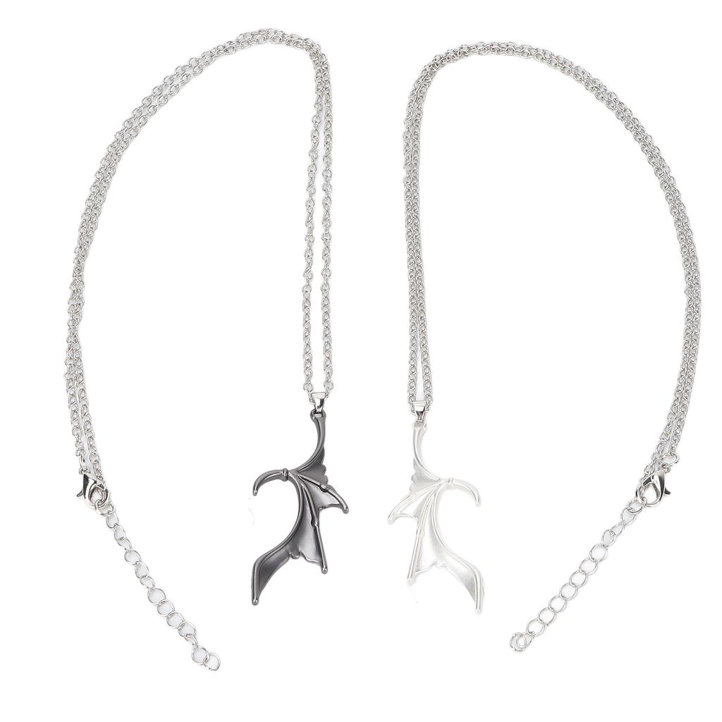 2 ks Párovací náhrdelníky pro zamilované, slitina, nastavitelný, tvar srdce, netopýří křídlo, magnetický náhrdelník pro nejlepší přátele