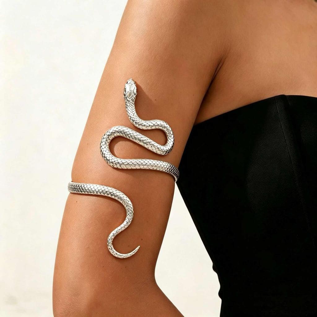 Verstellbares Armband & Ring Set im europäischen & amerikanischen Stil mit Schlangendesign für Männer & Frauen