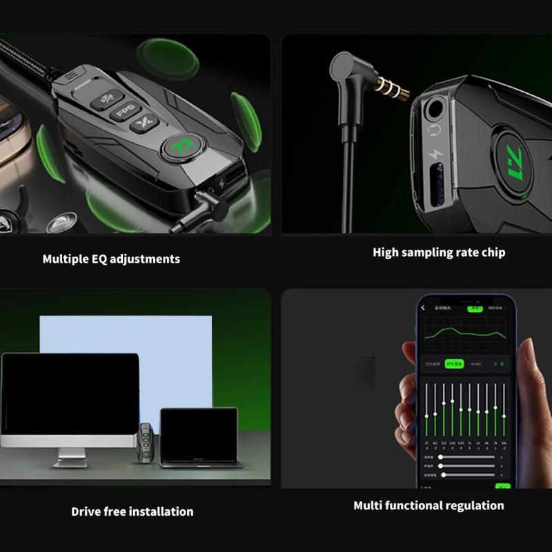 Easy USB Mini Sound Card 7.1 Channel External Sound Card Adapter for Wide Compatibility Devices in Black