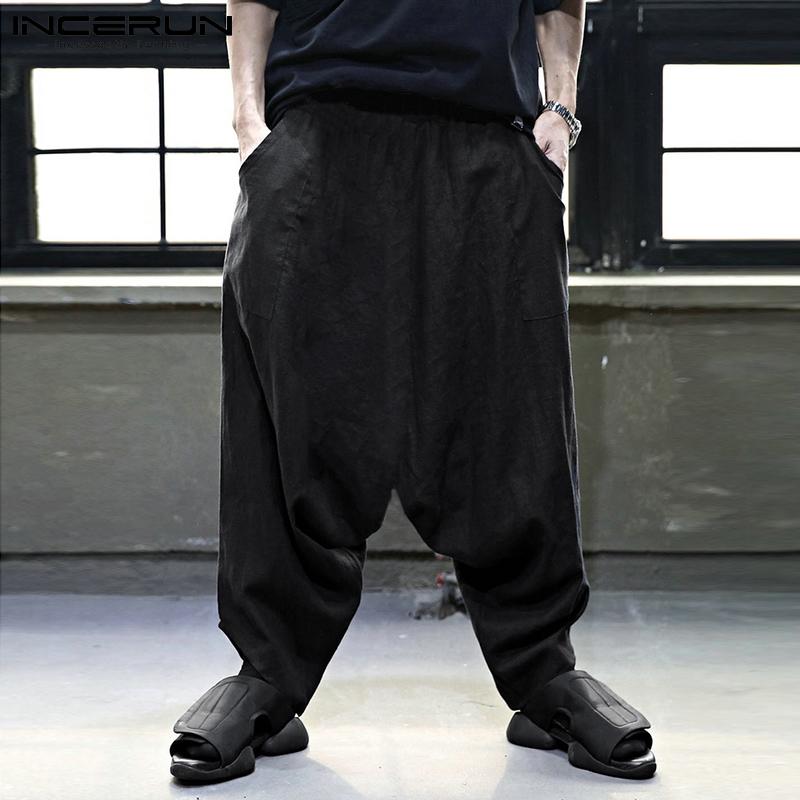 INCERUN Pantaloni Moda Uomo Harem Pantaloni Solidi Larghi Drop Crotch  Pantaloni Lunghi acquista in modo economico — spedizione gratuita,  recensioni reali con foto — Joom