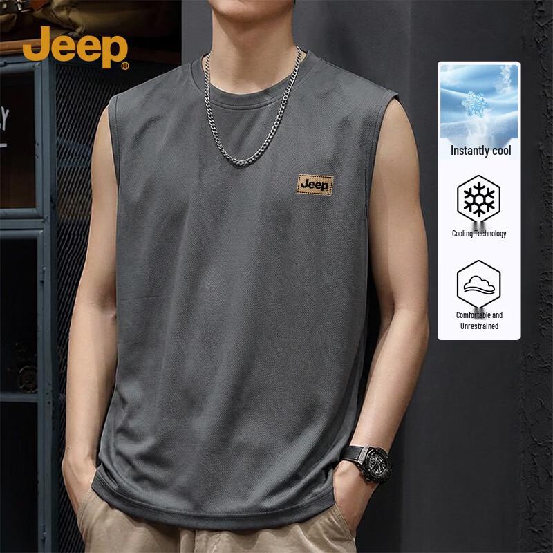 JEEP Men s Ice-Feel Sleeveless T-Shirt M