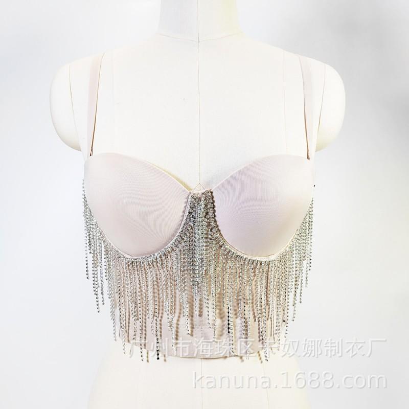 Black Friday Party Sexy Tassel Corset Top Push Up Backless Bustier Club