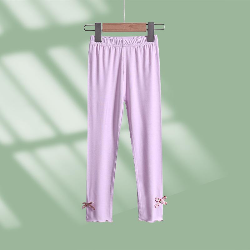 

Леггинсы для девочек Детские брюки Летняя верхняя одежда из модала для маленьких девочек Летние тонкие брюки 160 фиолетовый