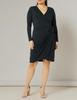 Amazon Essentials Women's Classic Fit Long Sleeve Wrap Dress, Black, Size L