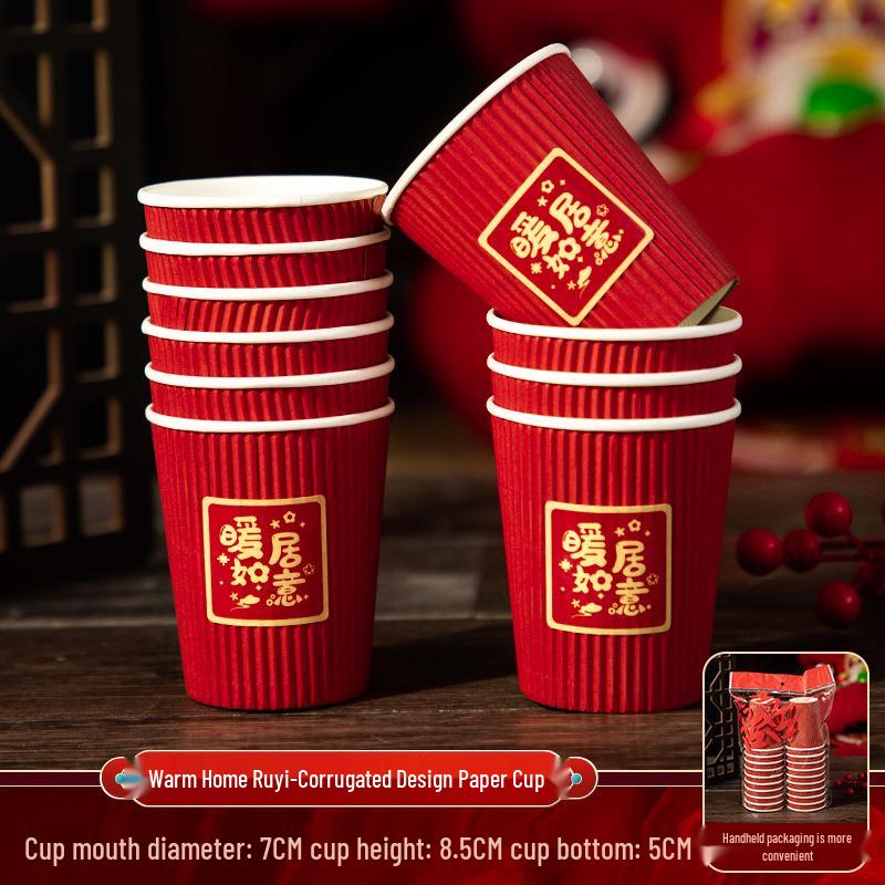 Housewarming Disposable Thickened Paper Cups for New Home Ceremony
