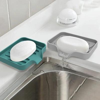 Suport Săpun Chiuvetă Perie Burete Sticle Organizator Bucătărie/Baie Silicon Suport Depozitare Săpun cu Margine de Drenaj Încorporată