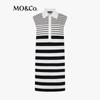 MO&Co. Linen Blend Striped Polo Neck Sleeveless A-Line Dress