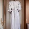 French Long Pure Desire Wind Ice Silk Nightdress Women's Court Style Pajamas with Chest Pads New Sexy French Loungewear