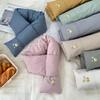 Windproof Down Cotton Scarf Solid Color Thermal Warm Scarf Simple Winter Cross Scarf  Autumn/Winter