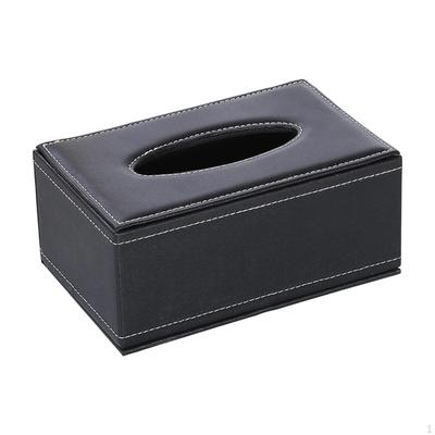 Black PU Paper Towel Box Cover, Holder for Restaurants