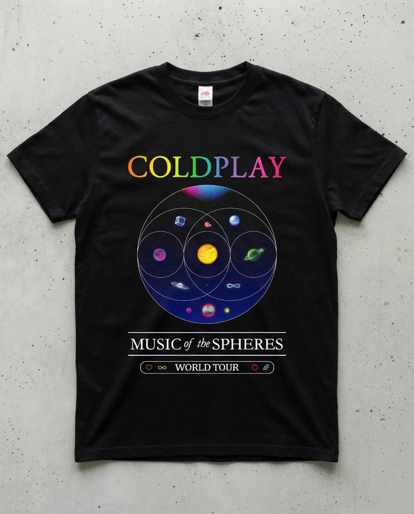 Coldplay Music Of The Spheres TShirt Black World Tour Band Tee Unisex 2XL