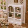 Miniature White Vintage Arched Bookshelf Cabinet,Fine Workmanship Model Furniture for Diorama Making, Micro Scene Building