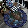 Symbols Glass Round Area Rug Under Office Chairs Bedroom Living Room Home Decor