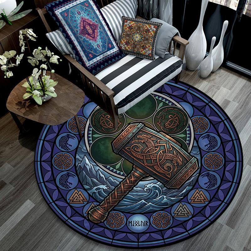 Symbols Glass Round Area Rug Under Office Chairs Bedroom Living Room Home Decor