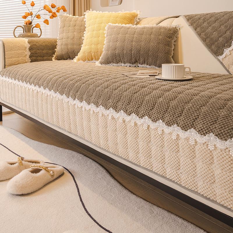 Sofa Cushion Autumn and Winter, New Winter Plush Sofa Cover Cushion Cover, High-quality Armrest, Protective Shell