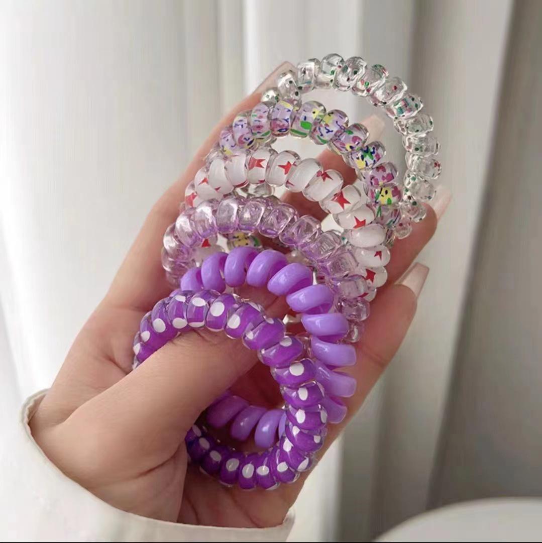 

Gradient Candy Color Hair Ties: Seamless, Non-Damaging Telephone Cord Hair Accessories for Women