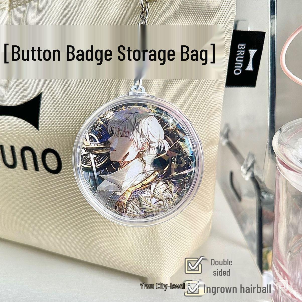 

48 Compartment Transparent Wall-Mounted Display Stand for Badges, Pins, Cards, and More Transparent