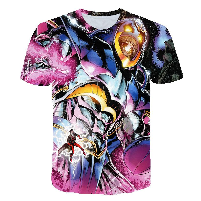Men's T-Shirts Anime 3D Printing Round Collar Loose Mesh T-Shirt for Men Summer Tee Short Sleeve Plus Size Tops