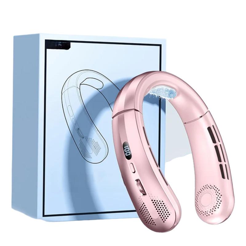 Hanging Neck Portable Bladeless Fan Wind Power Digital Display Usb Charging Cooling Fan Outdoor Sports Hanging Fan Cooler