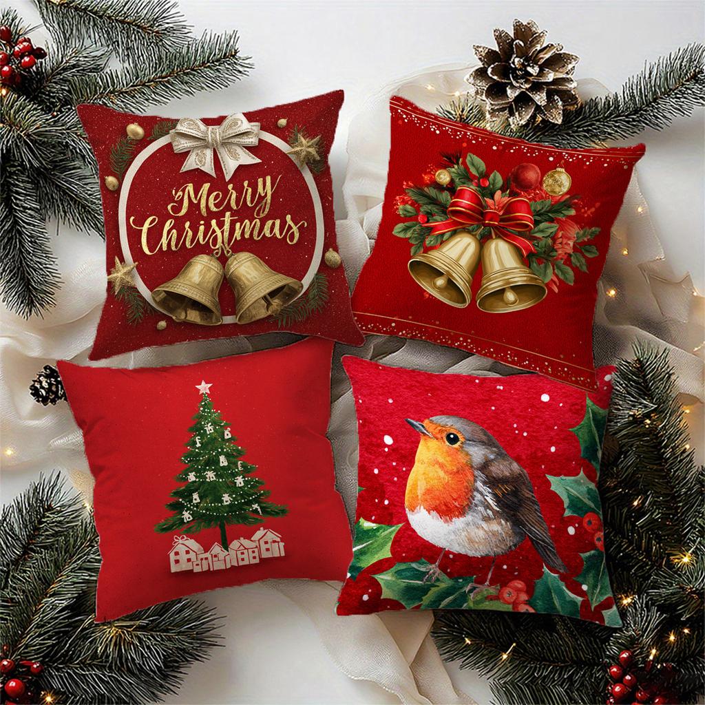 Merry Christmas Red PillowcaseSuitable for sofa car bedroom decorative cushion cover pillow cover