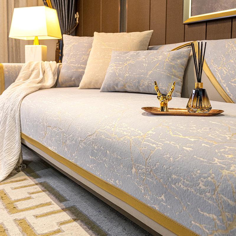 Sofa Cushion Universal In All Seasons, High-End Non-Slip  New Light Luxury Solid Wood Leather Sofa Cover, Cloth Seat Cushion Customization
