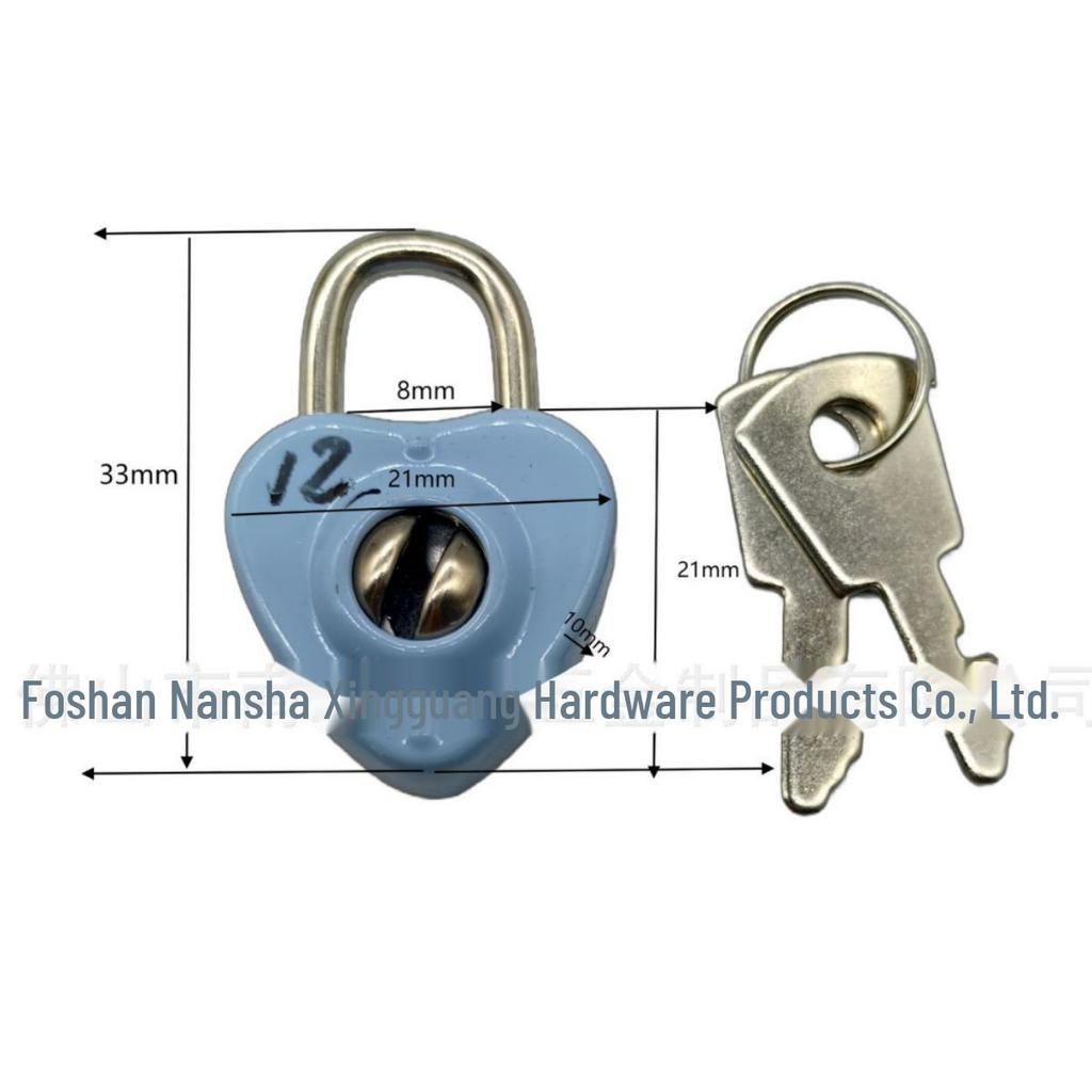 Simple & Stylish Heart-Shaped Macaron Color Lock with Key - Jewelry Padlock