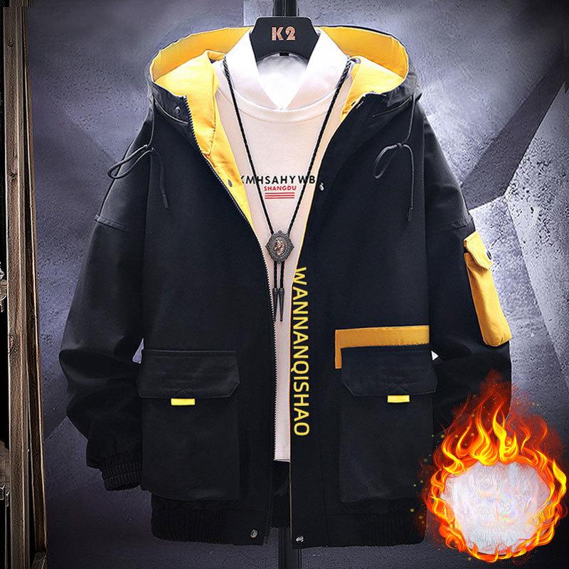 Ανδρικό Μπουφάν Άνοιξη και Φθινόπωρο Λεπτό Μοντέρνο Επώνυμο Μπουφάν με Κουκούλα Εφηβικό Φαρδύ Φοιτητικό Ανδρικό Ρούχο