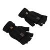 1 Pair USB Heated Gloves Electric Heating Thermal Knitting Gloves Half Finger Winter Hand Warmer for Working Black