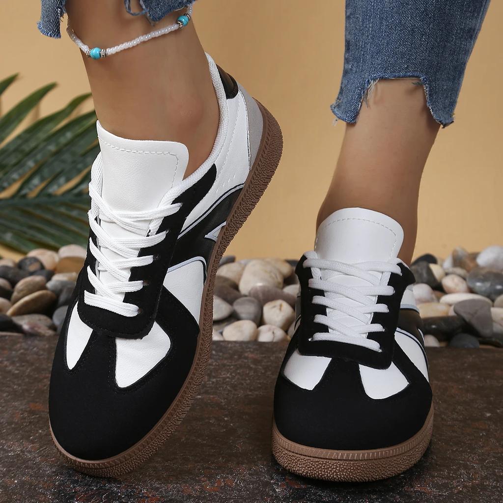 New Vintage Casual Sports Shoes for Women Leather Hiking Sneakers Platform Walking Athletic Shoe Unisex White Loafers