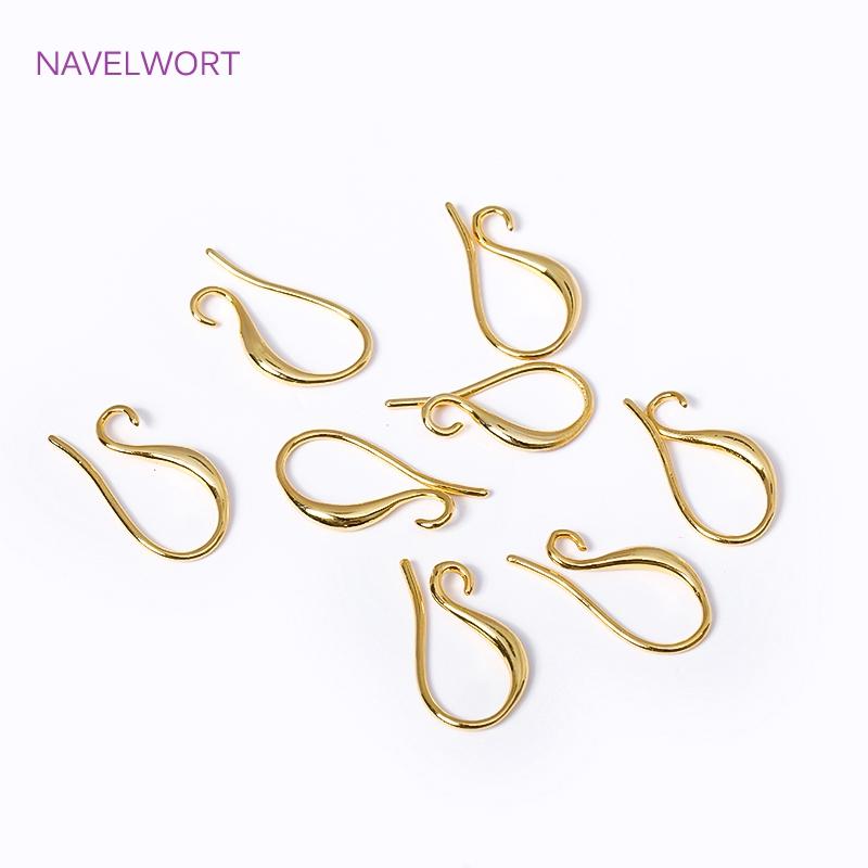 18K Gold Plated Ear Wire DIY Earrings Jewelry Accessories With Outside Loop Rhodium Plated Earring Hooks Earwire Fittings