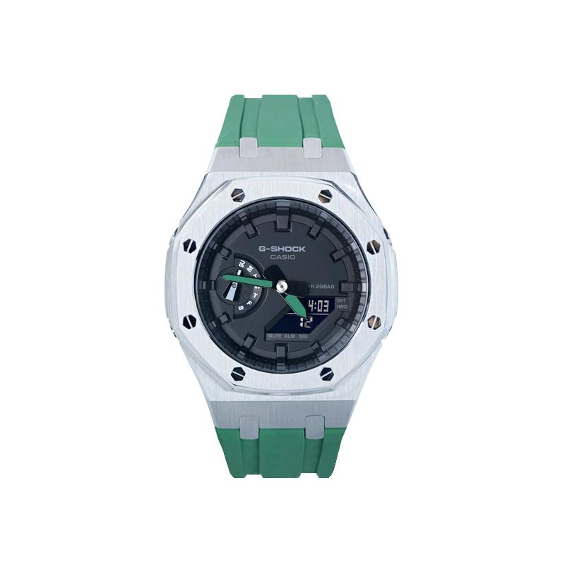 

CASIO Men Liquid Crystal/Analog Dual Display Series Black Watch GA-2100-7A- Regular Watch Box