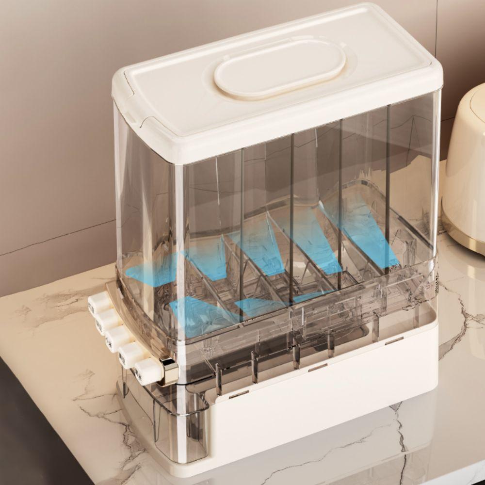 Moisture-Proof Separated Grains Dispenser Built-in Measuring Cup Grain Barrel  Kitchen Cabinets