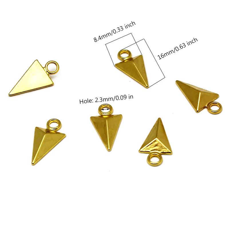 20Pcs Triangle Charms Pendant for Earrings Bracelet Necklace Jewelry Making Stainless Steel Pendants DIY Handmade Accessories