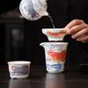 Kung Fu Reise-Teeset im chinesischen Stil aus Keramik, tragbare Meistertasse, Teekanne, Teetassen, Gaiwan, Teeschale für die Teezeremonie, Haushalts-Teegeschirr, neu
