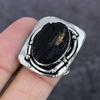 Black Tourmaline Handmade 925 Sterling Silver Jewelry Ring Size 8 u8h98