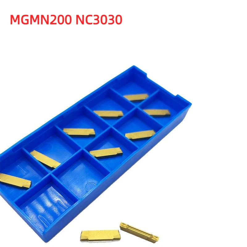 10Pcs Carbide Grooving Insert Mgmn200 M Cnc Turning Bit Nc3020 Nc3030 Pc9030 High Efficiency Lathe Cutter Machining Parts