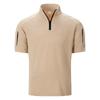 Men's Summer Casual Stand Up Collar Solid Color Short Sleeved Polo Shirt