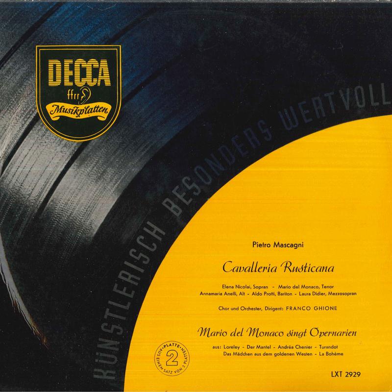 

LP Record FRANCO GHIONE, ELENA NICOLAI, MARIO - Mascagni Cavalleria Rusticana Compl LXT2929PROMO DECCA 1957 Japan Classical Used