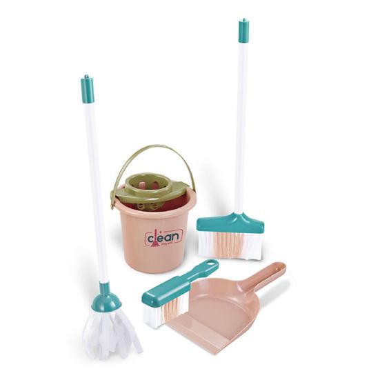 

Детский игровой набор для уборки с тележкой, реалистичная швабра и совок, игрушка, развивающая ролевая игра в ведение домашнего хозяйства для мальчиков и девочек 5pcs