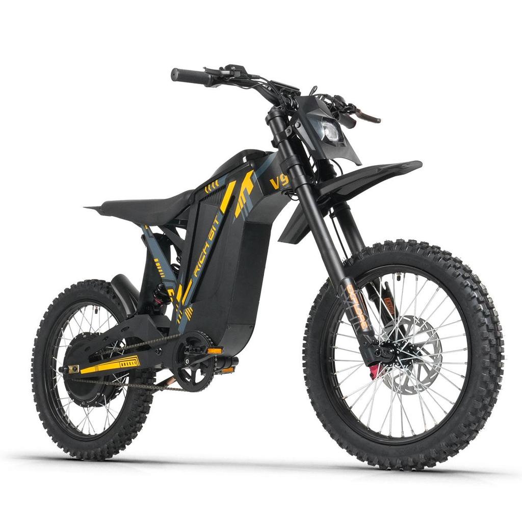 RICH BIT V9 Ultra Elektrisches Motorrad für Erwachsene 1500W Motor 48V 20Ah Akku Elektroroller mit dicken Reifen für Geländefahrten, Offroad und den Stadtverkehr