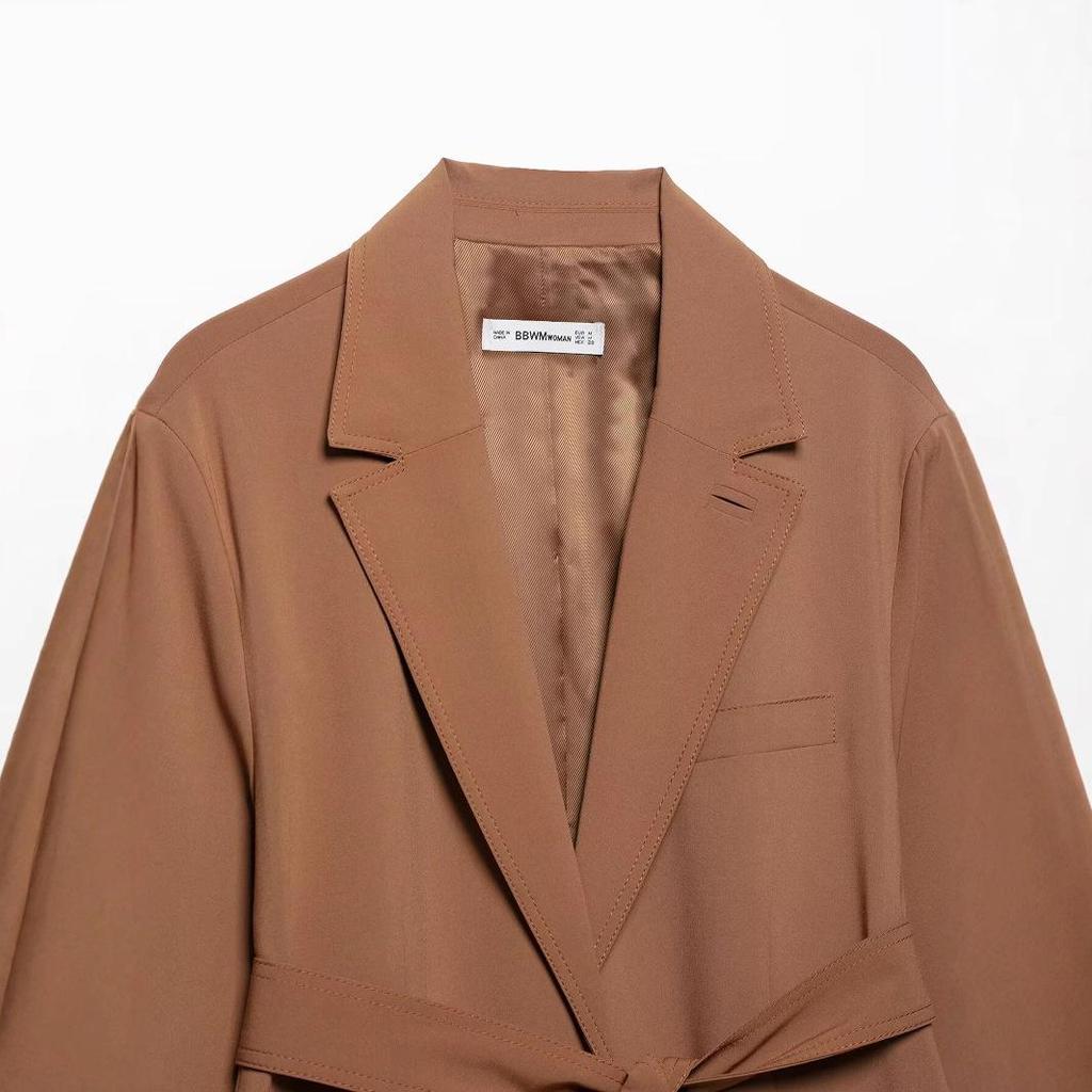 2025 Spring Women's European & American Style Belted Suit Jacket with Casual Pants