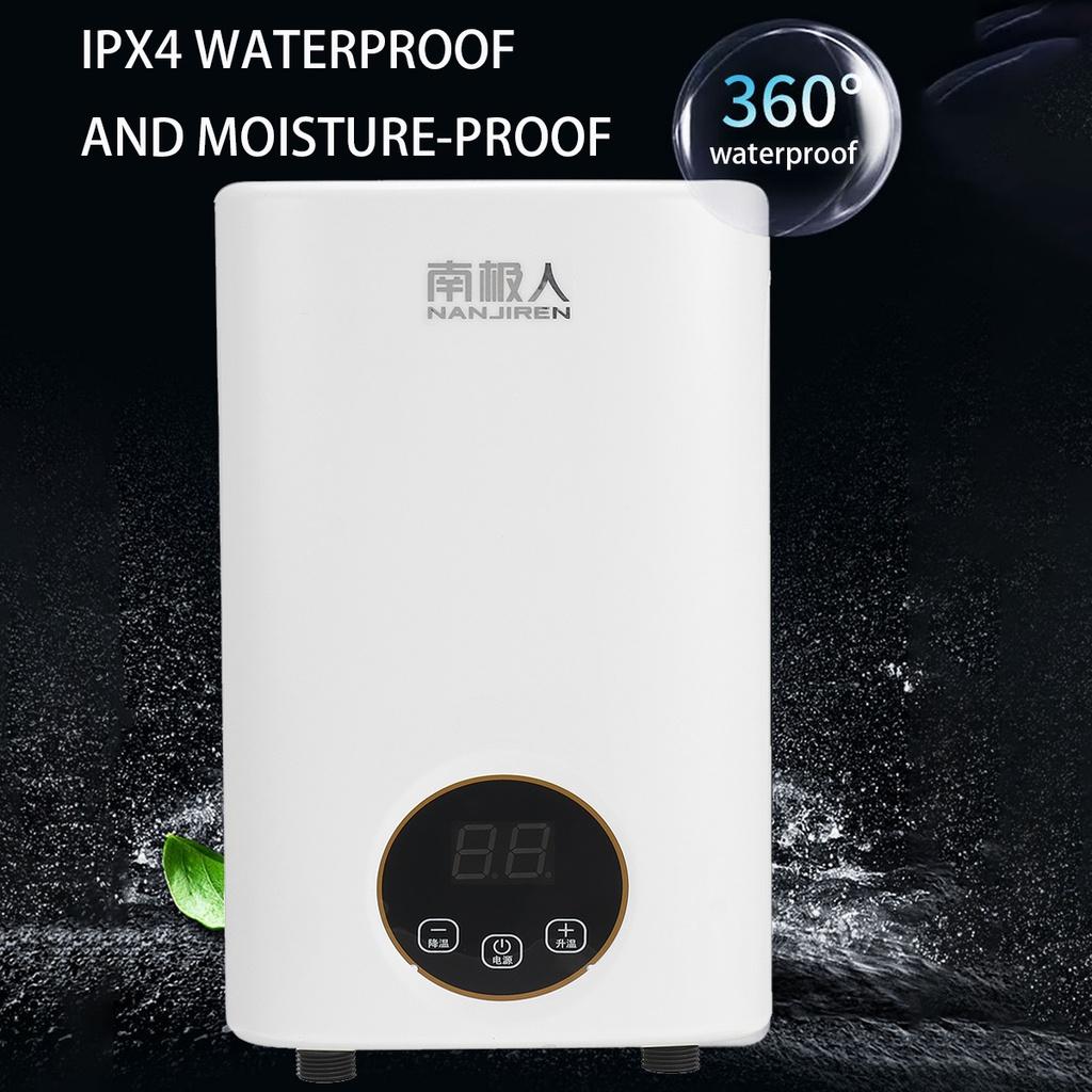 220V IPX4 Waterproof Instant Electric Water Heater Home Intelligent Constant Temperature and Rapid Heating Small Shower Bath Machine 6000W