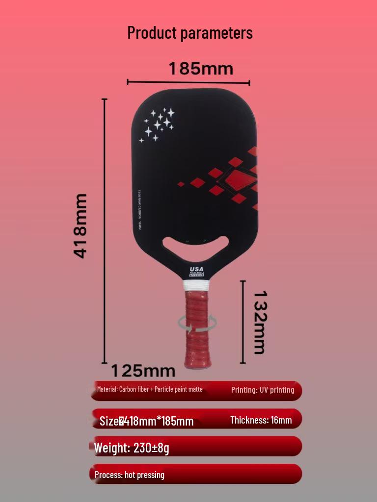 Smiley Face Professionelles T700 Carbonfaser Pickleball Schläger Set