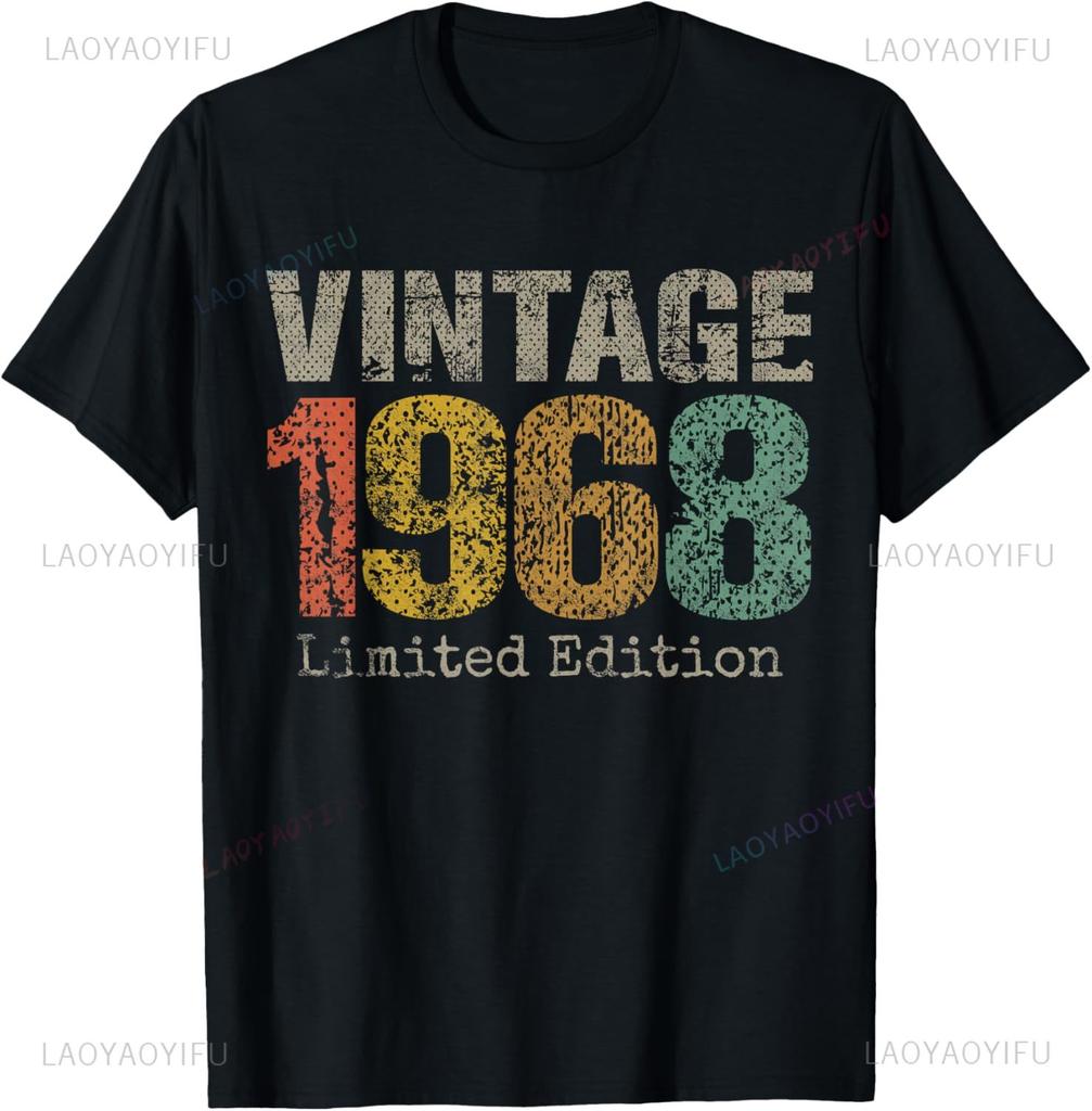 Vintage 1968 Limited Edition 57th Birthday Gifts 57 Year Old T-Shirt Graphic T Shirts Casual Mens Clothing Camiseta Hombre