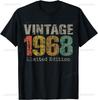 Vintage 1968 Limited Edition 57th Birthday Gifts 57 Year Old T-Shirt Graphic T Shirts Casual Mens Clothing Camiseta Hombre