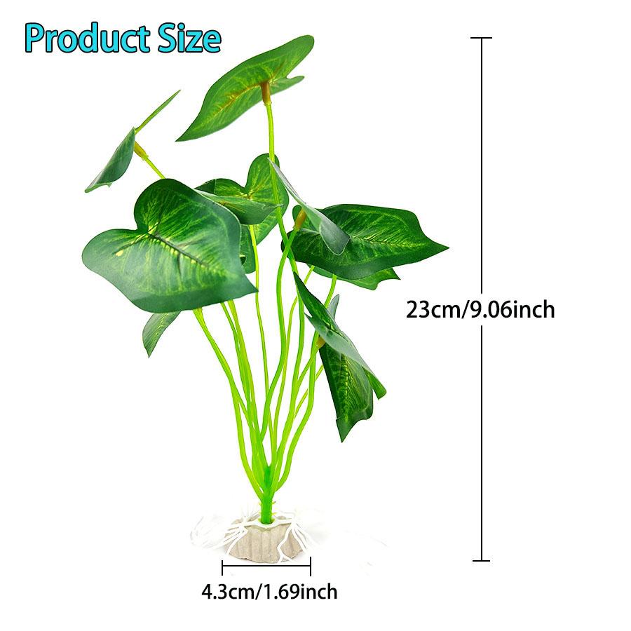 Large Green Leaf Fake Water Plants | Vibrant Plastic Aquarium Decor | Perfect for Fish Tanks, Vases & Desktop Decor – Realistic Aquatic Plants