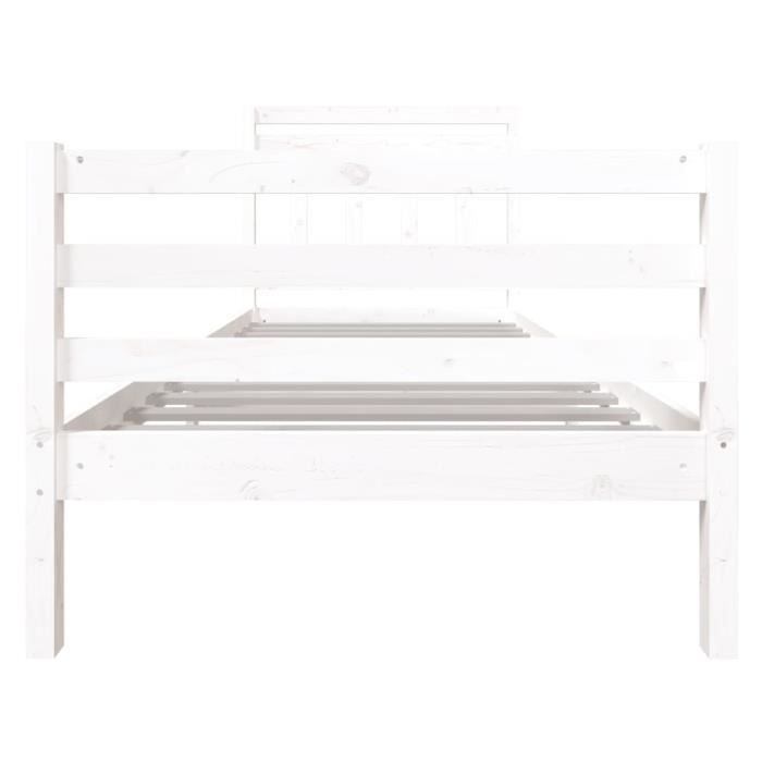 VidaXL Bed Frames White Solid Wood 90x190 Cm Single 3100620